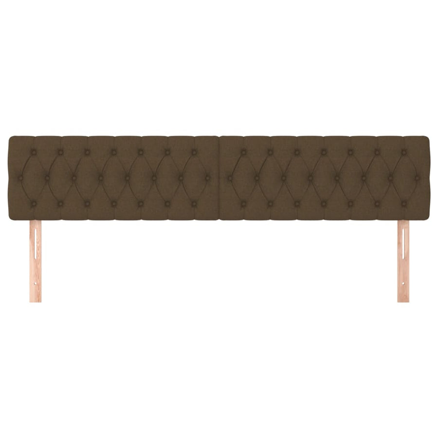 Hoofdborden 2 St 00X7X78/88 Cm Stof Donkerbruin 200 cm Laag