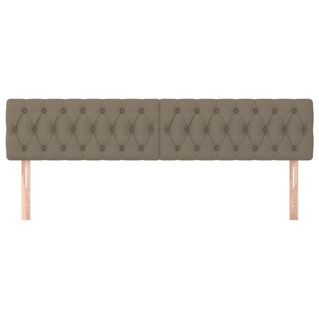 Hoofdborden 2 St 00X7X78/88 Cm Stof Taupe 200 cm Laag
