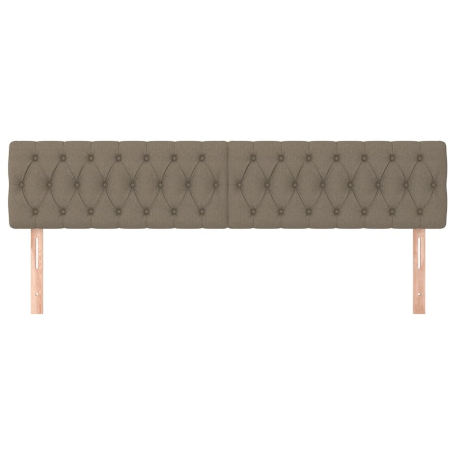 Hoofdborden 2 St 00X7X78/88 Cm Stof Taupe 200 cm Laag