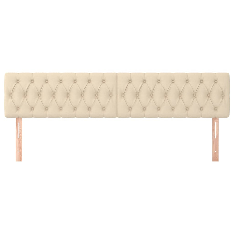 Hoofdborden 2 St 00X7X78/88 Cm Stof Kleurig Crème 200 cm Laag