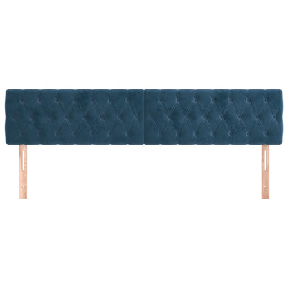 Hoofdborden 2 st 100x7x78/88 cm fluweel donkerblauw 200 cm Donkerblauw