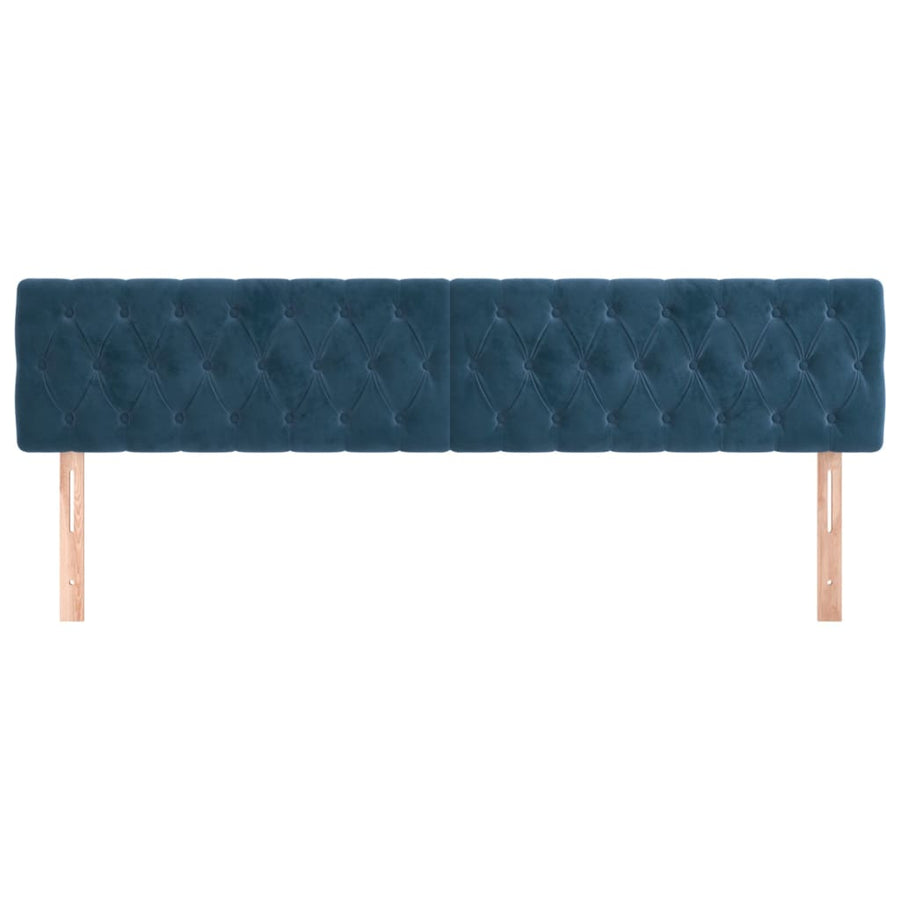 Hoofdborden 2 st 100x7x78/88 cm fluweel donkerblauw 200 cm Donkerblauw