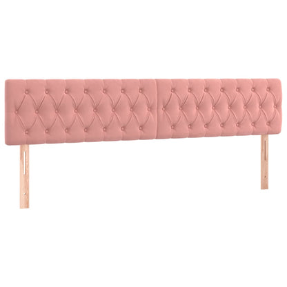 Hoofdborden 2 St 00X7X78/88 Cm Fluweel Roze 200 cm Laag