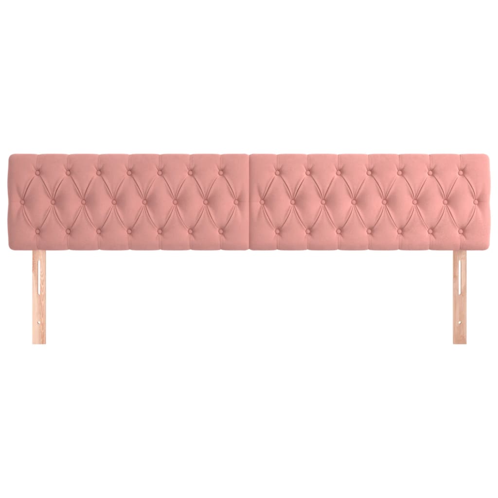 Hoofdborden 2 St 00X7X78/88 Cm Fluweel Roze 200 cm Laag