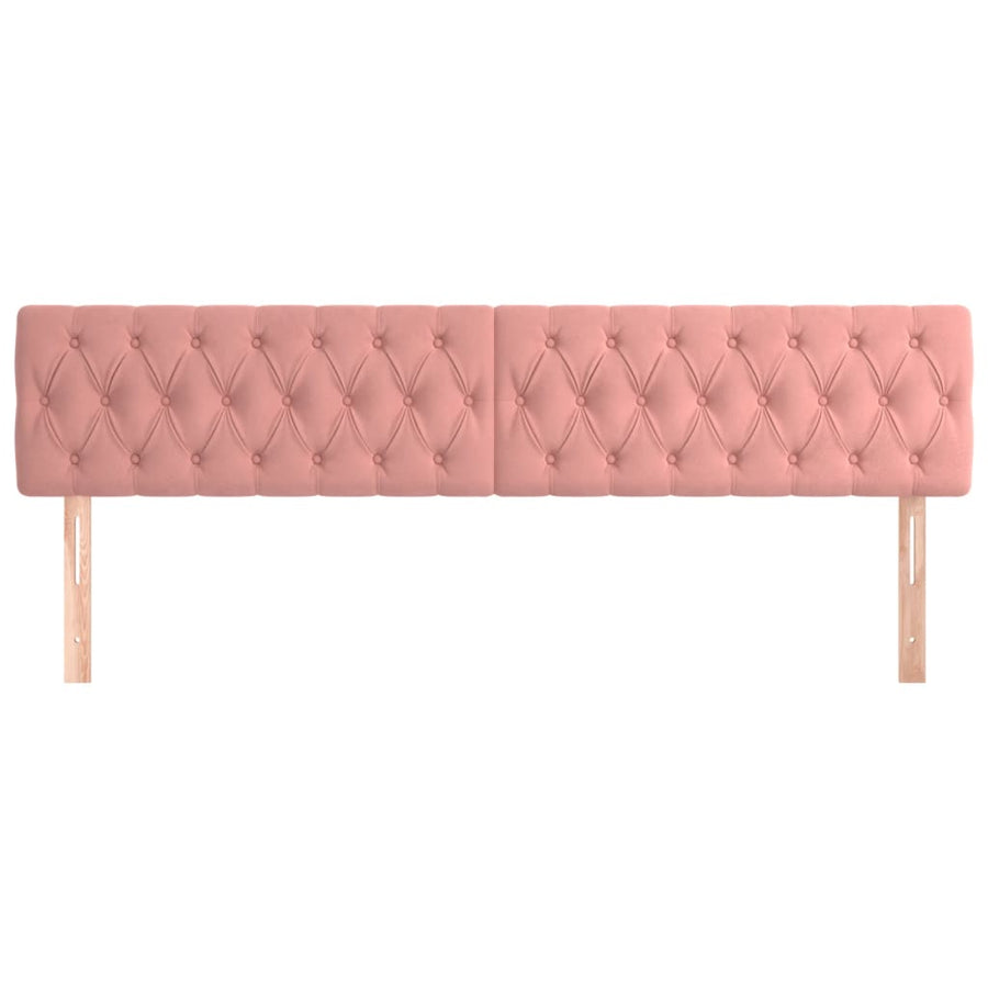 Hoofdborden 2 St 00X7X78/88 Cm Fluweel Roze 200 cm Laag