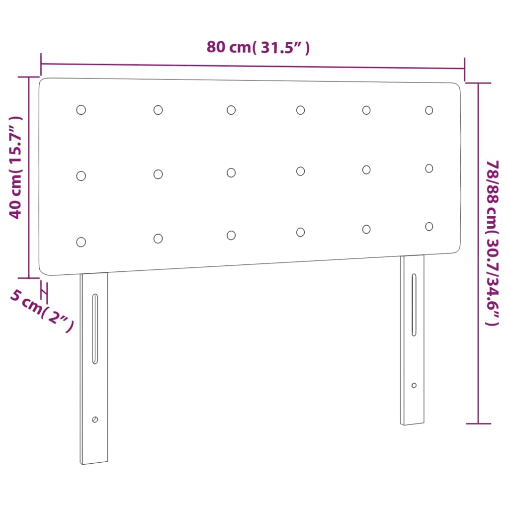 Hoofdbord 80x5x78/88 cm kunstleer cappuccinokleurig