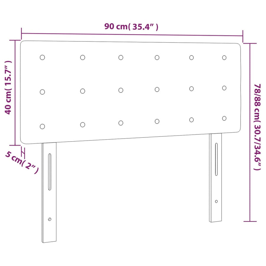 Hoofdbord 90X5X78/88 Cm Fluweel Donkerblauw 90 cm Laag