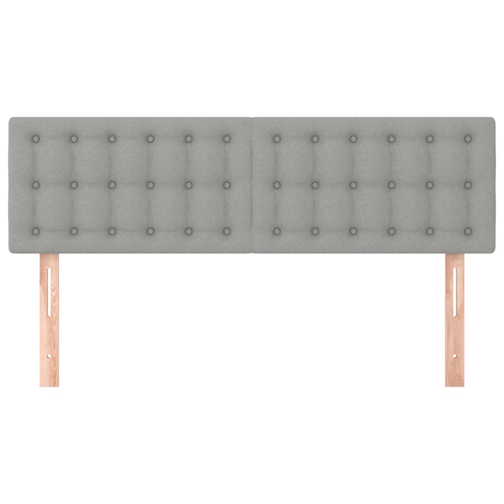 Hoofdborden 2 St 72X5X78/88 Cm Stof Lichtgrijs 144 cm Laag