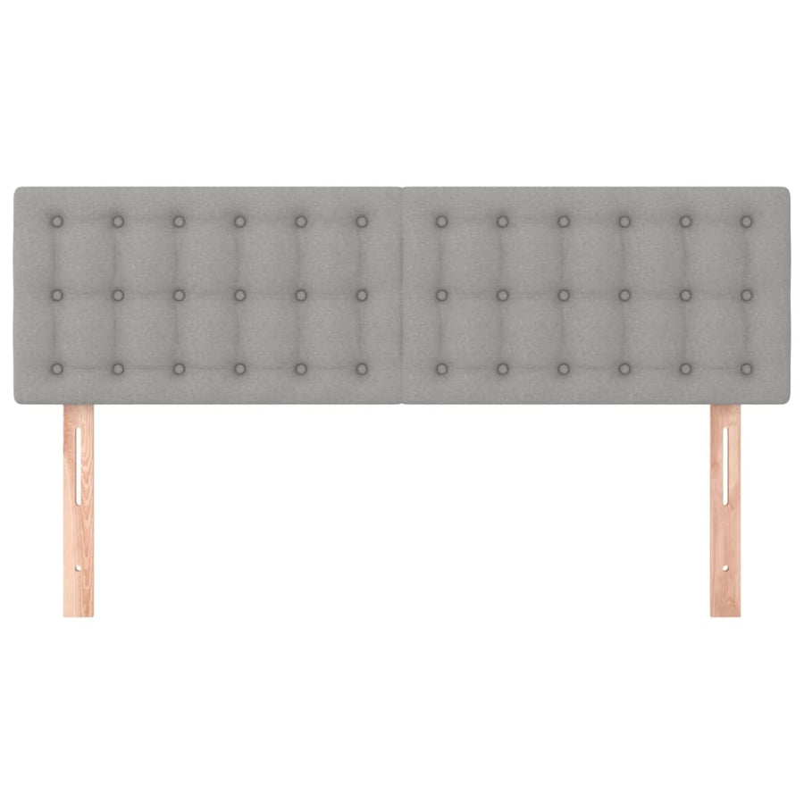 Hoofdborden 2 St 72X5X78/88 Cm Stof Lichtgrijs 144 cm Laag