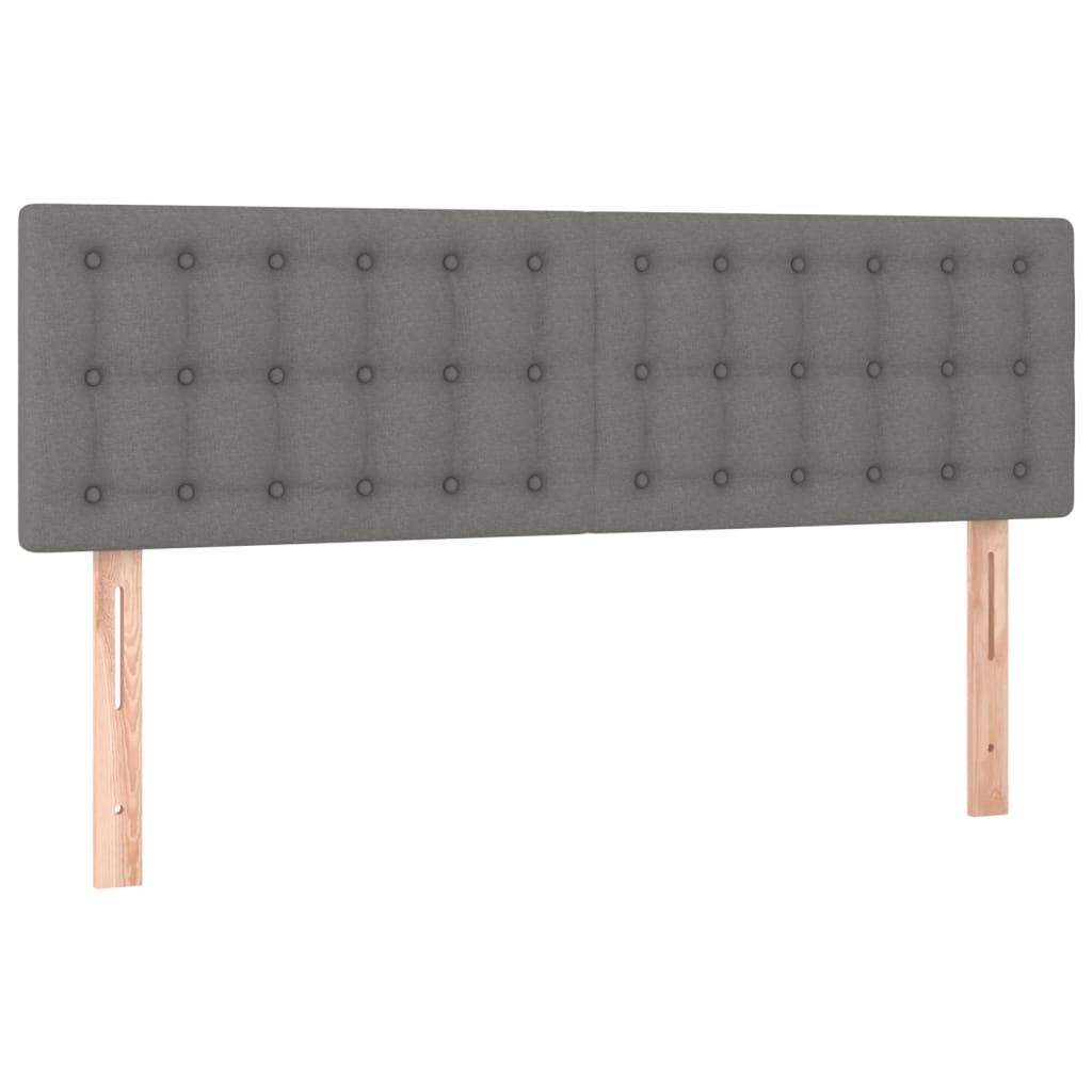 Hoofdborden 2 St 72X5X78/88 Cm Stof Donkergrijs 1 144 cm Laag