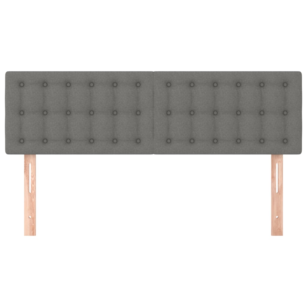 Hoofdborden 2 St 72X5X78/88 Cm Stof Donkergrijs 1 144 cm Laag