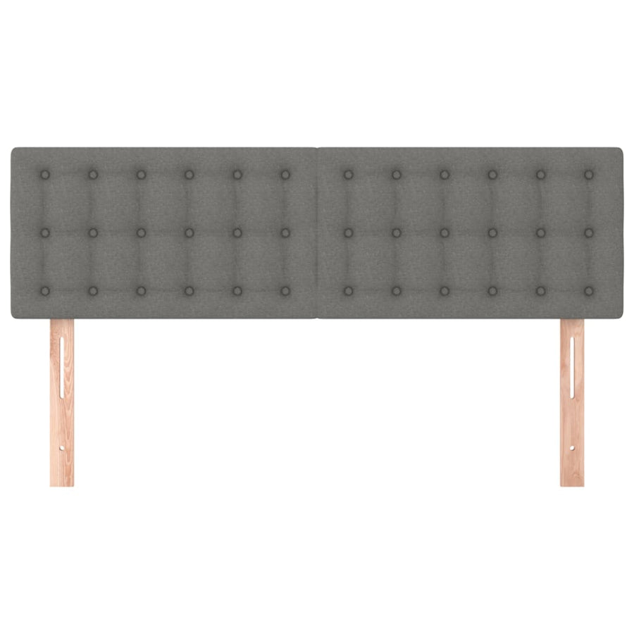 Hoofdborden 2 St 72X5X78/88 Cm Stof Donkergrijs 1 144 cm Laag