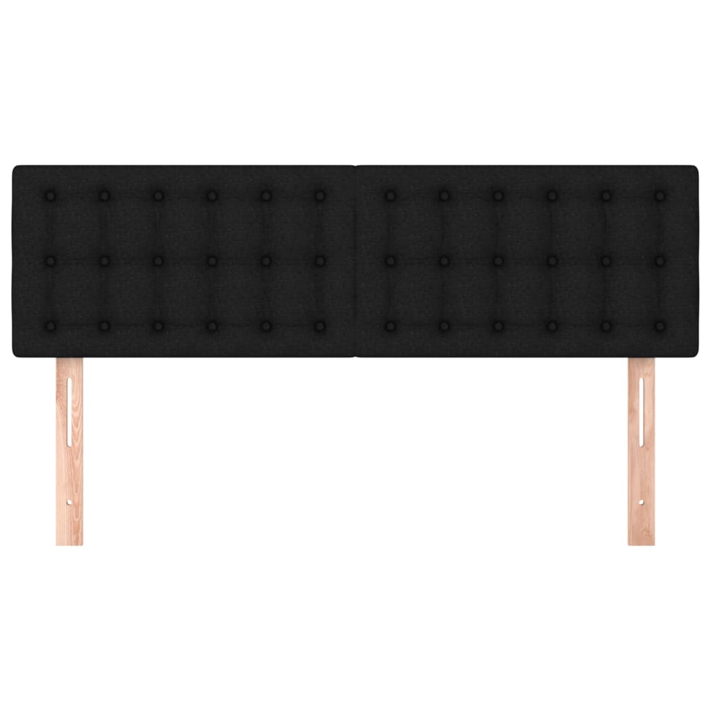 Hoofdborden 2 st 72x5x78/88 cm stof zwart 1 144 cm Zwart
