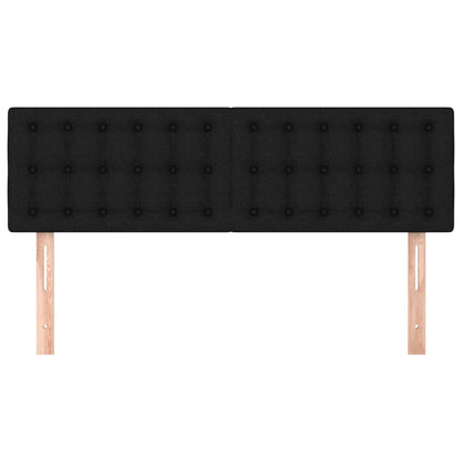Hoofdborden 2 st 72x5x78/88 cm stof zwart 1 144 cm Zwart