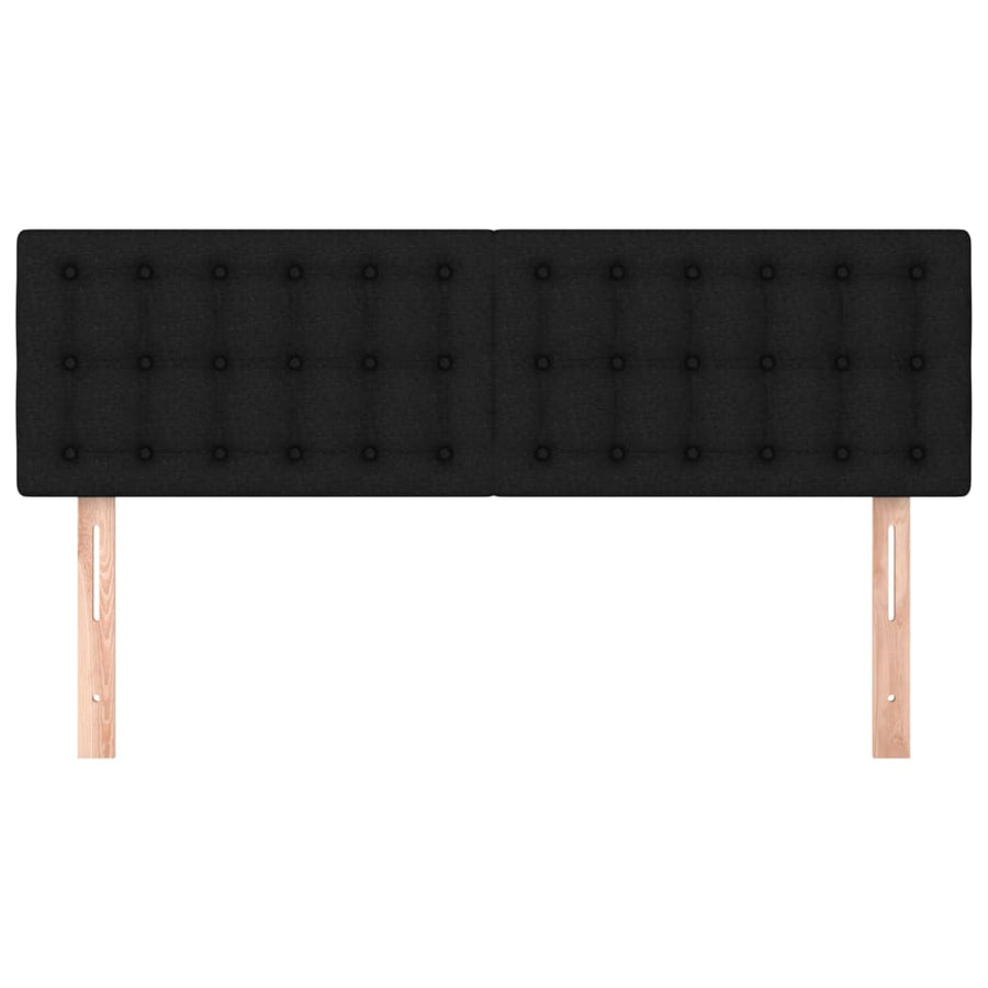 Hoofdborden 2 st 72x5x78/88 cm stof zwart 1 144 cm Zwart