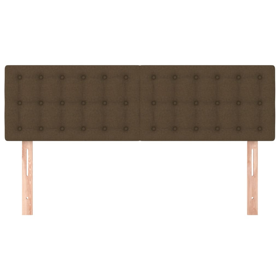 Hoofdborden 2 st 72x5x78/88 cm stof donkerbruin 1 144 cm Donkerbruin