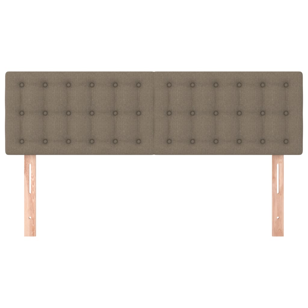 Hoofdborden 2 St 72X5X78/88 Cm Stof Taupe 144 cm Laag