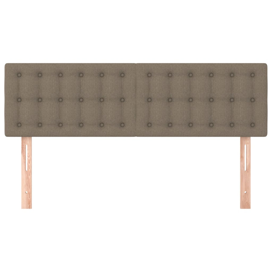 Hoofdborden 2 St 72X5X78/88 Cm Stof Taupe 144 cm Laag