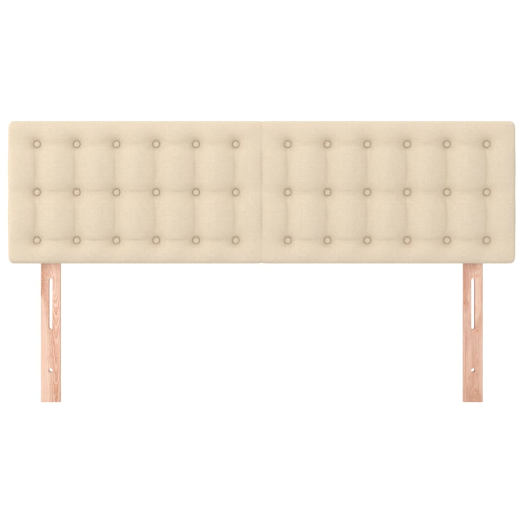 Hoofdborden 2 St 72X5X78/88 Cm Stof Kleurig Crème 144 cm Laag