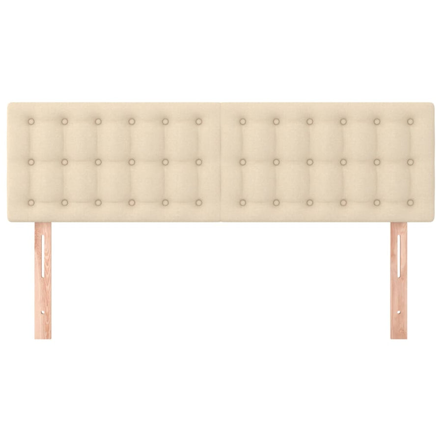 Hoofdborden 2 St 72X5X78/88 Cm Stof Kleurig Crème 144 cm Laag