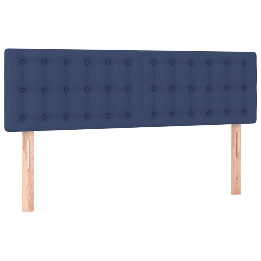 Hoofdborden 2 St 72X5X78/88 Cm Stof Blauw 144 cm Laag