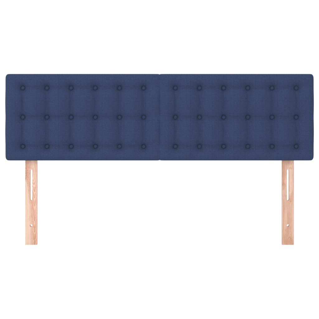 Hoofdborden 2 St 72X5X78/88 Cm Stof Blauw 144 cm Laag