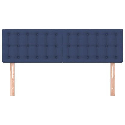 Hoofdborden 2 St 72X5X78/88 Cm Stof Blauw 144 cm Laag