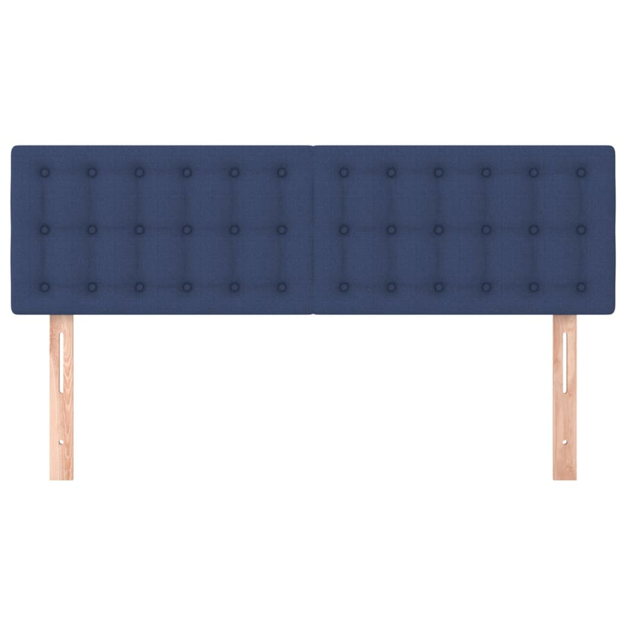 Hoofdborden 2 St 72X5X78/88 Cm Stof Blauw 144 cm Laag