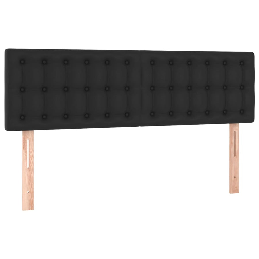 Hoofdbordem 2 St 72X5X78/88 Cm Kunstleer Zwart 144 cm Laag