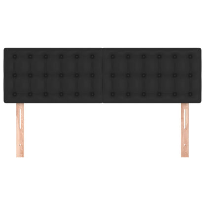 Hoofdbordem 2 St 72X5X78/88 Cm Kunstleer Zwart 144 cm Laag