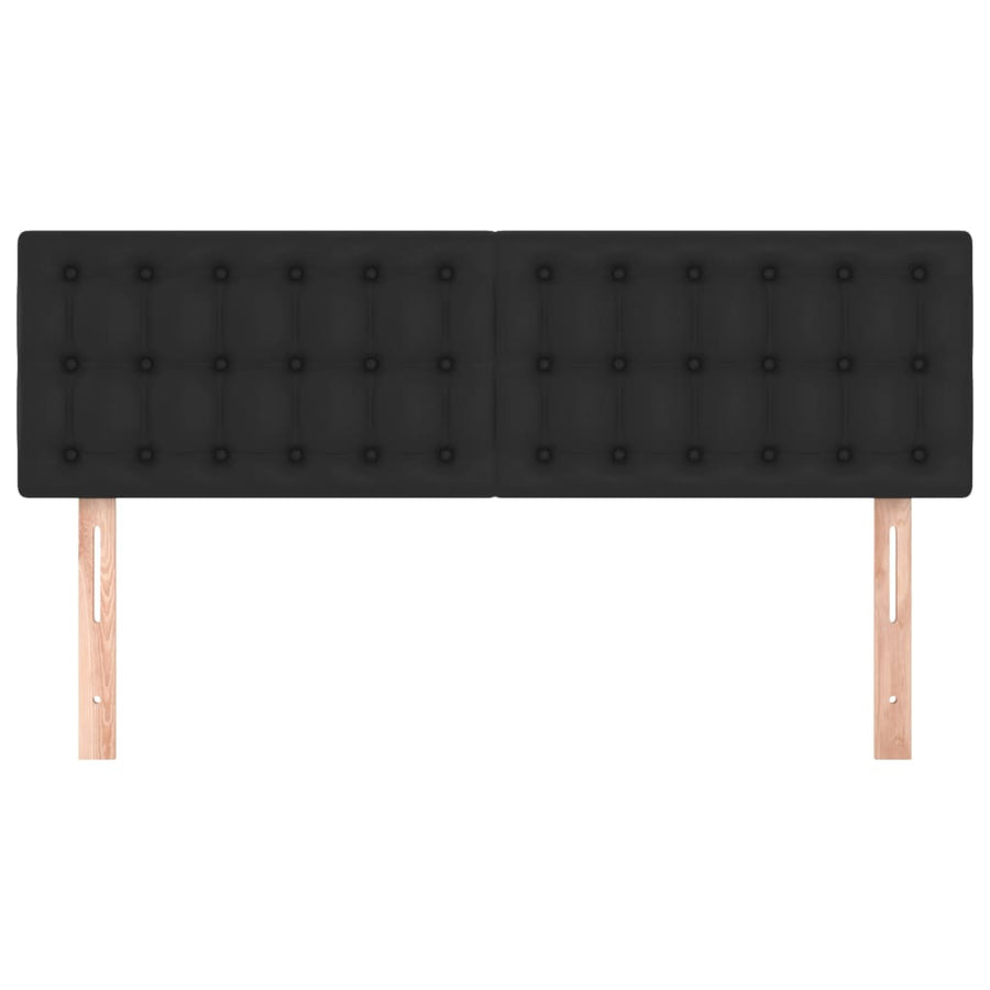 Hoofdbordem 2 St 72X5X78/88 Cm Kunstleer Zwart 144 cm Laag