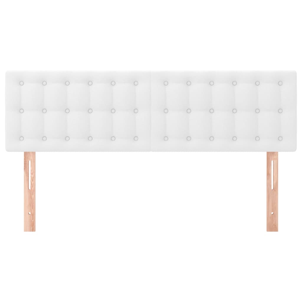 Hoofdborden 2 St 72X5X78/88 Cm Kunstleer Wit 144 cm Laag