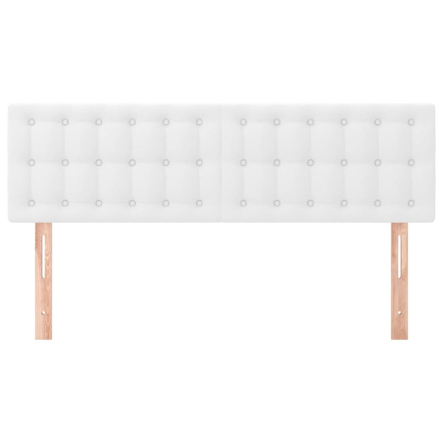 Hoofdborden 2 St 72X5X78/88 Cm Kunstleer Wit 144 cm Laag