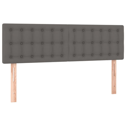 Hoofdborden 2 St 72X5X78/88 Cm Kunstleer Grijs 144 cm Laag