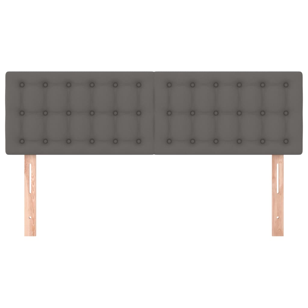 Hoofdborden 2 St 72X5X78/88 Cm Kunstleer Grijs 144 cm Laag