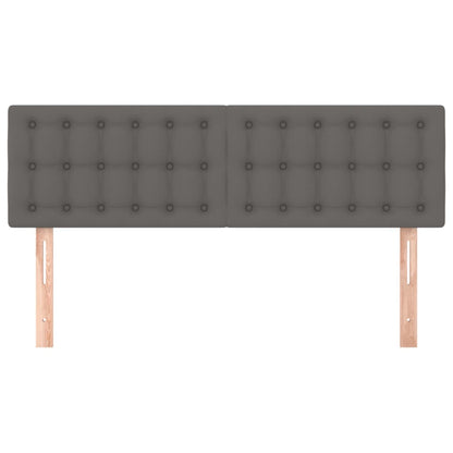 Hoofdborden 2 St 72X5X78/88 Cm Kunstleer Grijs 144 cm Laag