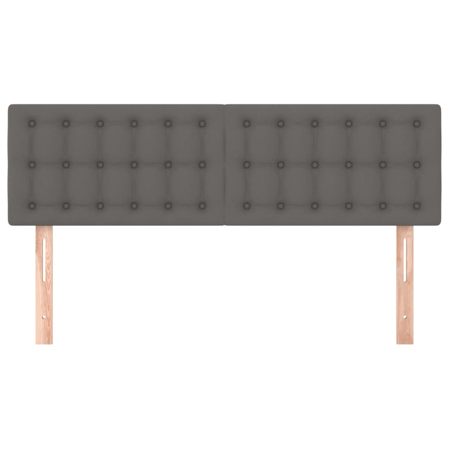 Hoofdborden 2 St 72X5X78/88 Cm Kunstleer Grijs 144 cm Laag