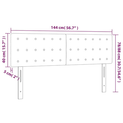 Hoofdborden 2 St 72X5X78/88 Cm Kunstleer Grijs 144 cm Laag