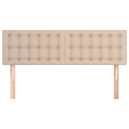 Hoofdborden 2 St 72X5X78/88 Cm Kunstleer Kleurig Cappuccino 144 cm Laag