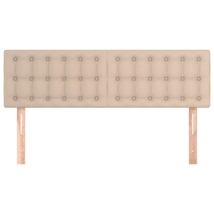 Hoofdborden 2 St 72X5X78/88 Cm Kunstleer Kleurig Cappuccino 144 cm Laag