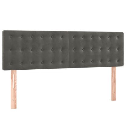 Hoofdborden 2 St 72X5X78/88 Cm Fluweel Donkergrijs 144 cm Laag