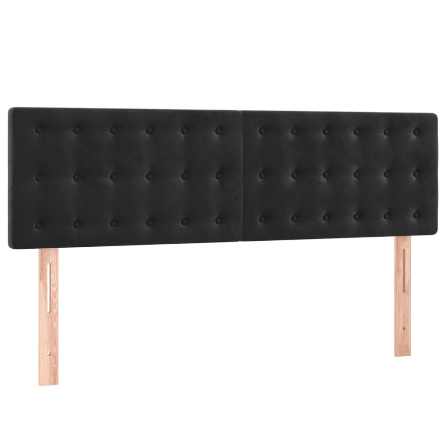 Hoofdborden 2 St 72X5X78/88 Cm Fluweel Zwart 144 cm Laag
