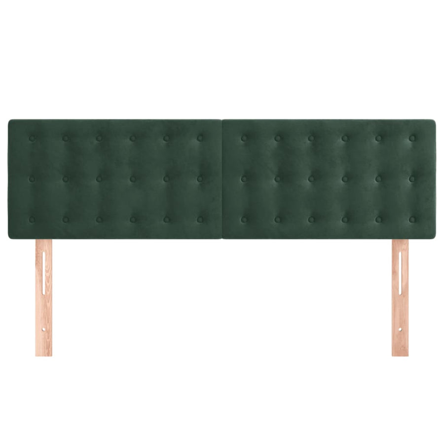 Hoofdborden 2 St 72X5X78/88 Cm Fluweel Donkergroen 144 cm Laag
