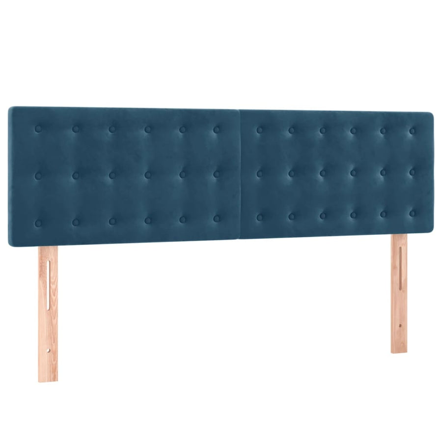 Hoofdborden 2 St 72X5X78/88 Cm Fluweel Donkerblauw 1 144 cm Laag