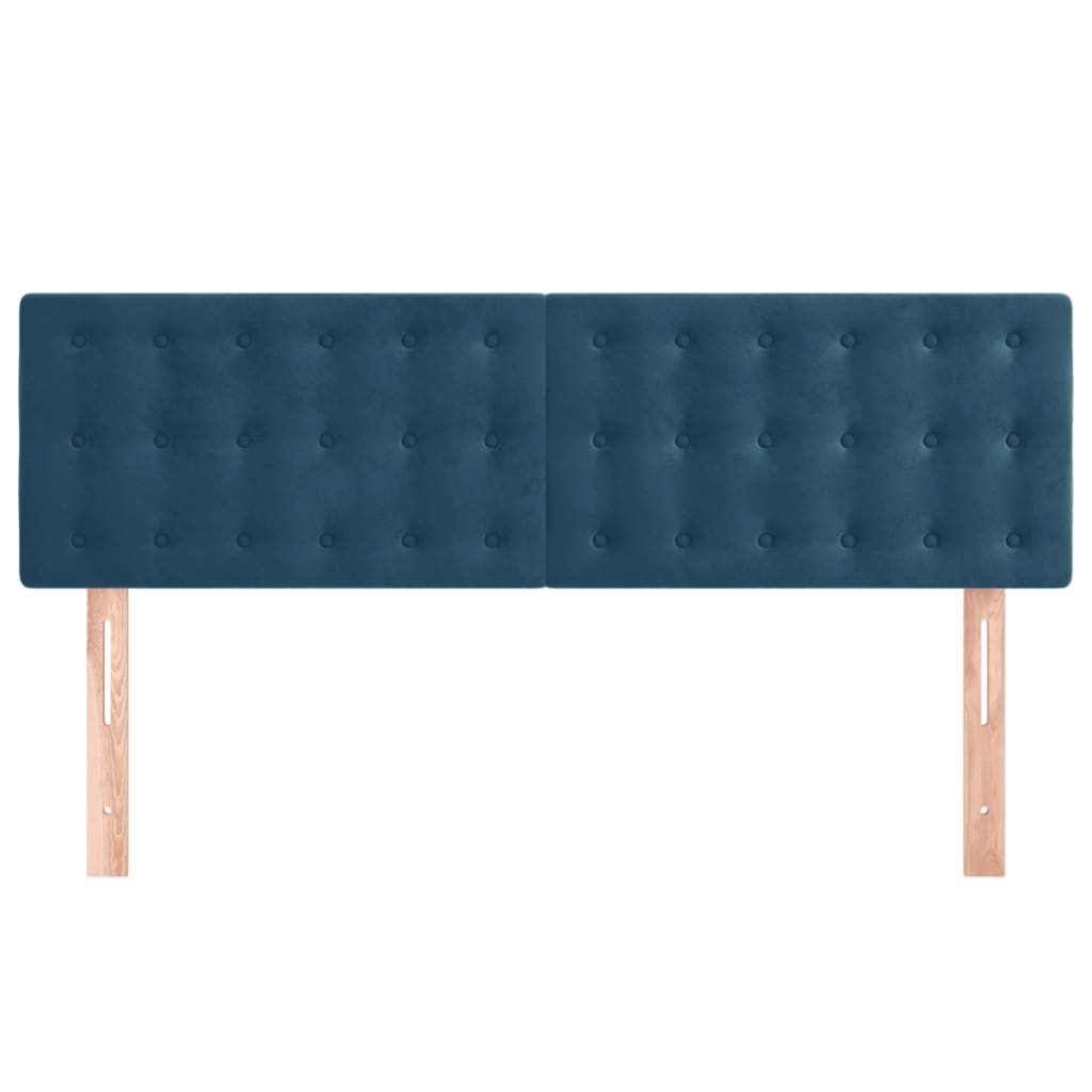 Hoofdborden 2 St 72X5X78/88 Cm Fluweel Donkerblauw 1 144 cm Laag