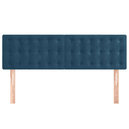 Hoofdborden 2 St 72X5X78/88 Cm Fluweel Donkerblauw 1 144 cm Laag
