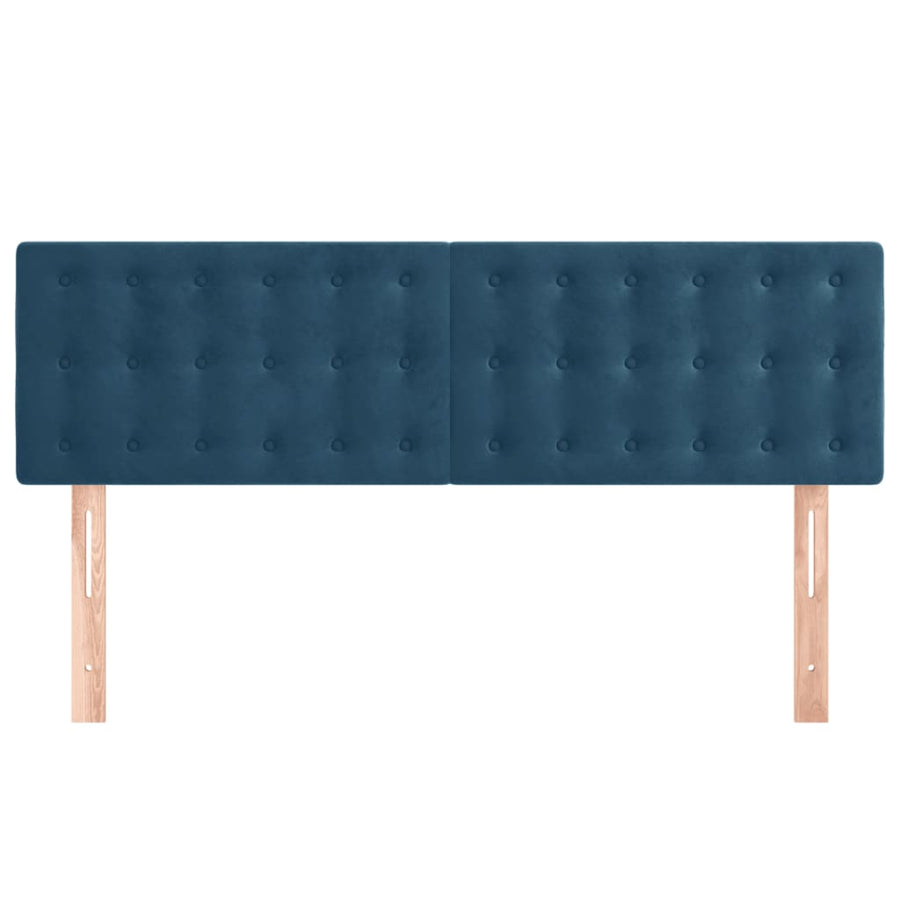 Hoofdborden 2 St 72X5X78/88 Cm Fluweel Donkerblauw 1 144 cm Laag