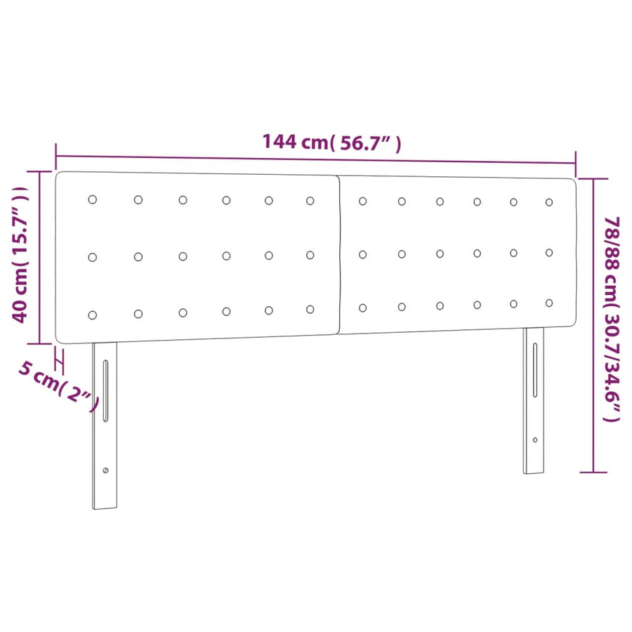 Hoofdborden 2 St 72X5X78/88 Cm Fluweel Donkerblauw 1 144 cm Laag