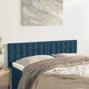 Hoofdborden 2 st 72x5x78/88 cm fluweel donkerblauw