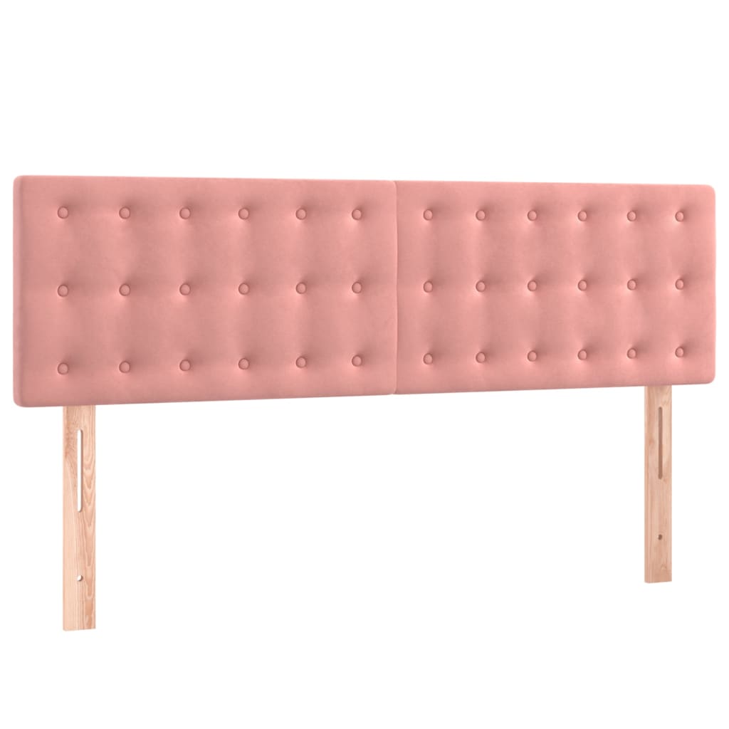 Hoofdborden 2 St 72X5X78/88 Cm Fluweel Roze 144 cm Laag